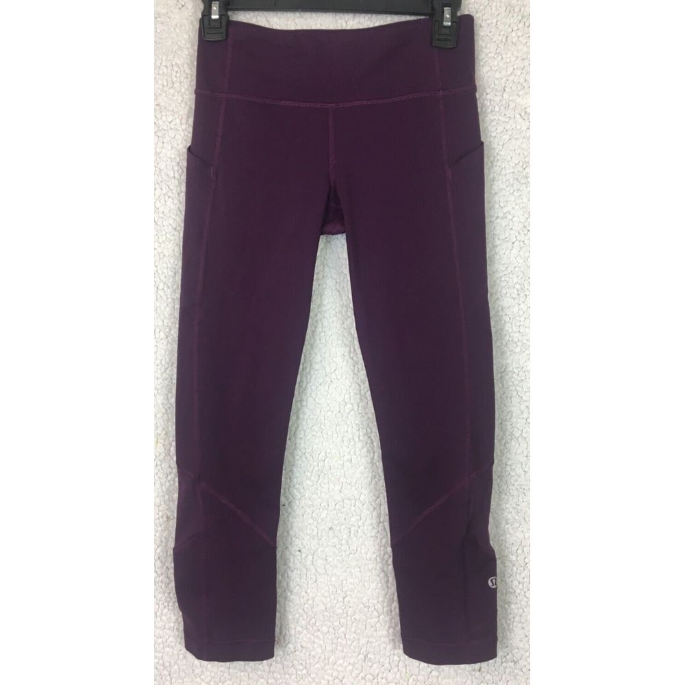 Womens Lululemon Purple Yoga Pants Gym Workouts Size 4‎ R60416